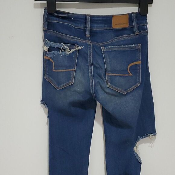 AMERICAN Eagle distressed super stretch X high rise jegging - Picture 4 of 8